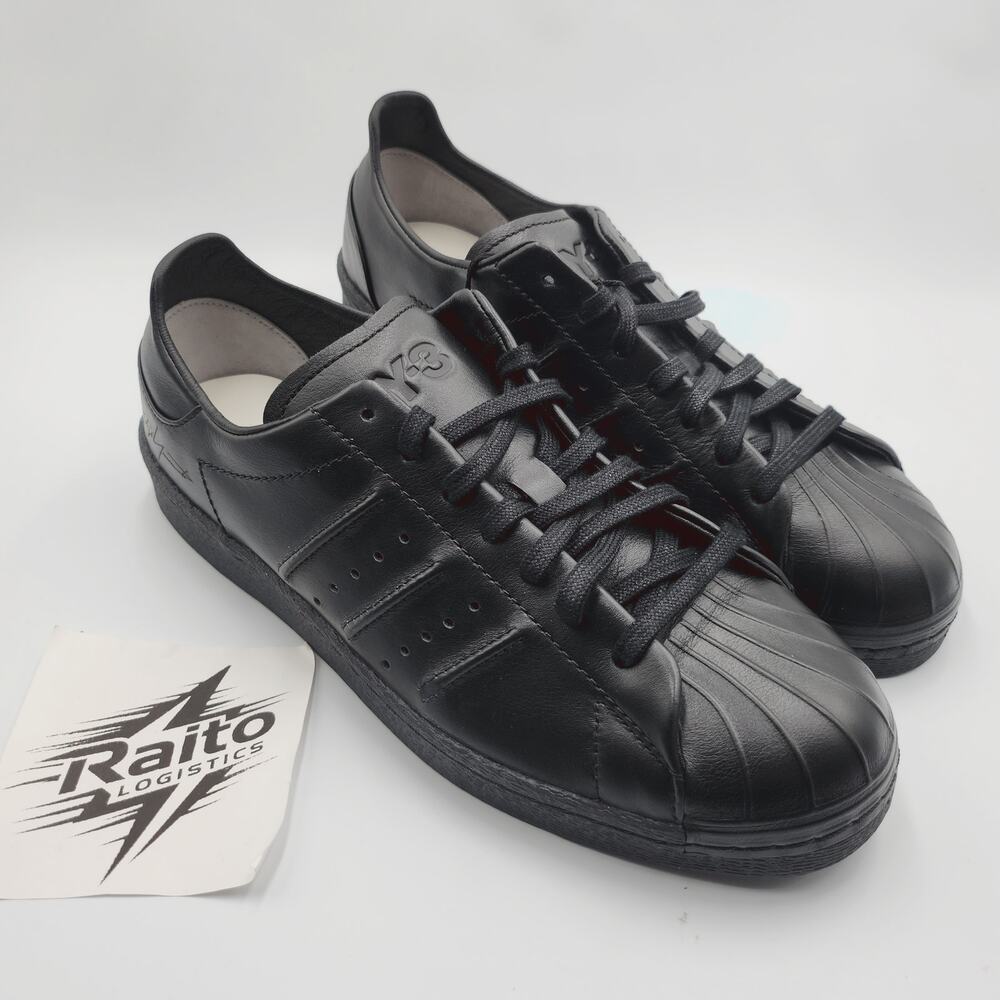 Mens Size 8.5 Adidas Sneakers Y-3 Superstar Low Top Athletic Triple Black IE3237